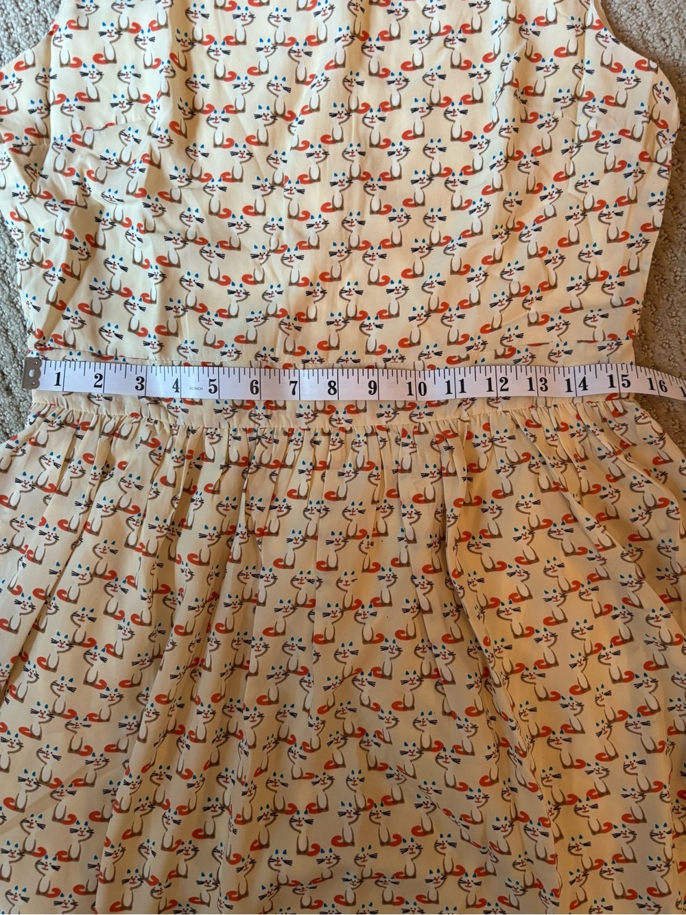 Adorable Sleeveless Cat Print Dress sz S-M NWT - Picture 12 of 15
